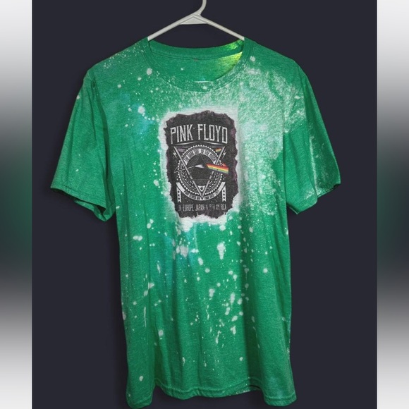 Pink Floyd Dark Side Of the Moon‎ Green Graphic T-Shirt Acid Wash Small - Picture 7 of 7